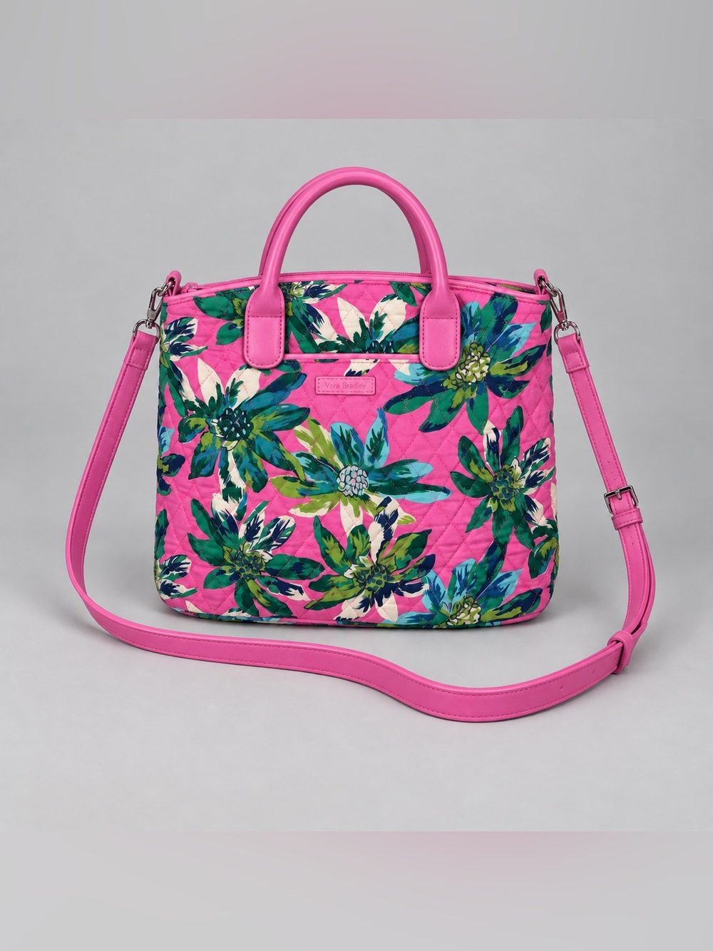 Vera Bradley Tropical Paradise Casual Satchel Pink Floral Bohemian NWOT